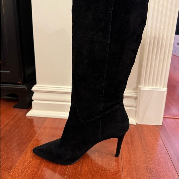 Suede pointed high heeled boots - Picture 7 of 8